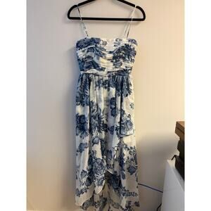 Rebecca Taylor Rosarium Fleur Silk Linen Maxi Dress Natural Toile de Jouy NWT 2